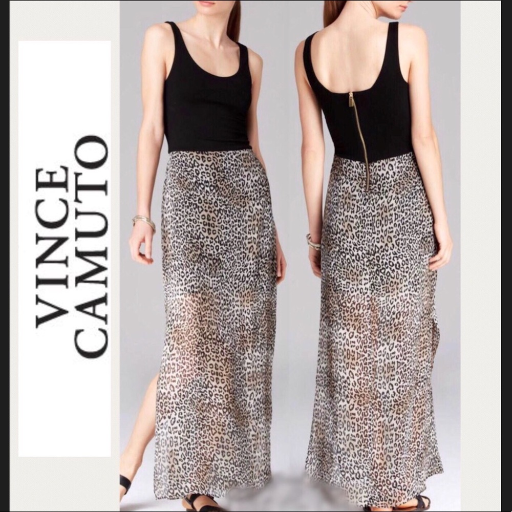 Vince Camuto “Des Leopard” maxi dress